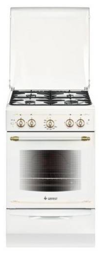 Gefest Газовая плита 5100-02 0185 Global | Ретро | Эмалированная сталь | Количество конфорок: 4 | Объем духовки: 52 л | Габариты: 50x58.5x85 | Цвет: Белый | Global