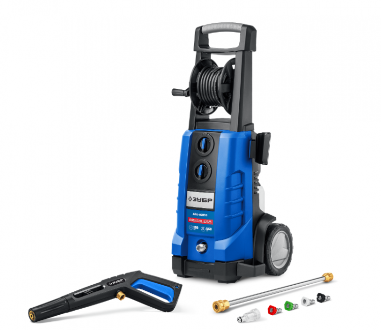ЗУБР профессиональная мойка высокого давления АВД-П200, максимальное давление 200 bar, производительность 550 л/ч, мощность 2600 Вт, пистолет МИГ-280
