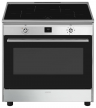 Smeg CG90CIXT | Варочный центр | Тип варочной панели: индукция | Тип духовки: термовентилируемый | Объем духовки: 115 л | Размеры: 77.6 см (высота) x 90 см (ширина) x 64.6 см (глубина) | Страна производства: Италия