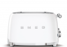 Тостер SMEG белый в стиле TSF03WHEU 50-х г.г./ Тостер на 4 ломтика; Функции: подогрев, размораживание, багель; 6 уровней поджаривания; Съемный поддон для крошек.