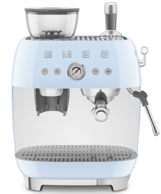 Smeg Кофемашина-эспрессо со встроенной кофемолкой EGF03PBEU | цвет пастельный голубой