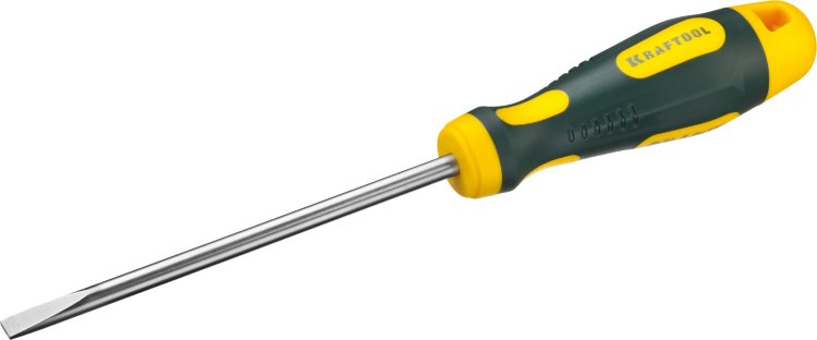Kraftool Cr-Mo-V сталь, SL, 6,0x125мм 250071-6.5-125 Отвертка двухкомпонентная противоскользящая рукоятка