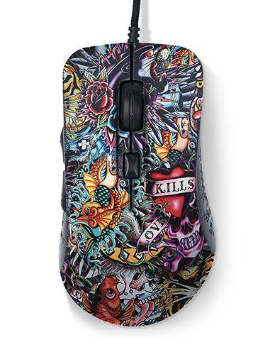 Мышь Qumo  Splash M40, проводная, оптическая, 6 кноп., подсв. 7 цв., 1200/1600/2400/3200 dpi, waterprinting