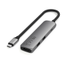 Satechi USB-C Хаб 4-в-1 Slim с HDMI 4K, USB 3.0 и зарядкой — для MacBook, iPad, ноутбуков (Space Grey)