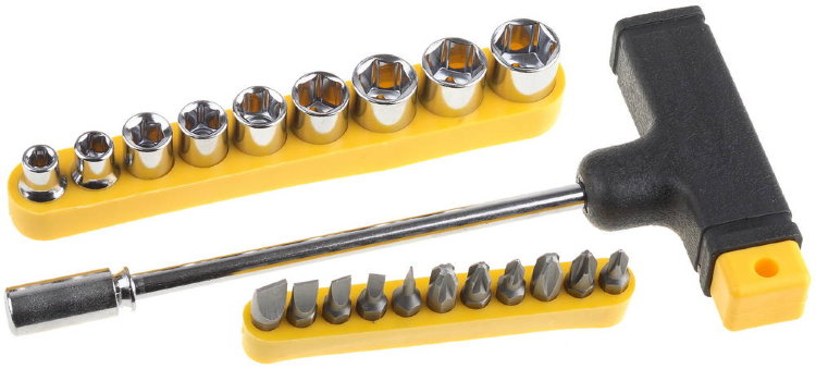 Stayer 2540-H20, 22 предмета 2540-H20 Набор: Отвертка Т-образная Maxfix с битами и торцовыми головками, 22-в-1