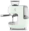 Smeg EGF03PGEU | Кофемашина-эспрессо со встроенной кофемолкой | Пастельный зеленый | Мощность: 1650 Вт | Давление: 15 бар | Объем резервуара для воды: 1 л