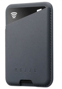 Mujjo Кожаный картхолдер с Magsafe для вашего iPhone, Синий стальной