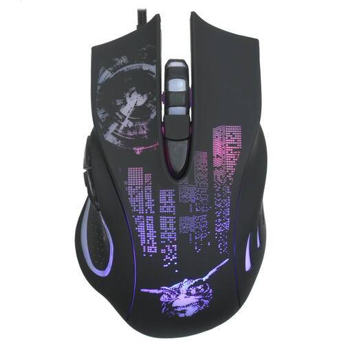 Игр. Мышь Qumo  Gremlin M37, проводная, оптическая, 6 кноп., подсв. 4 цв., 1200/1600/2400/3200 dpi, программируемая