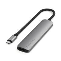 Satechi 6-в-1 USB-C хаб  Slim Multiport с поддержкой 4K, Space Grey | HDMI, USB, SD-кардридер