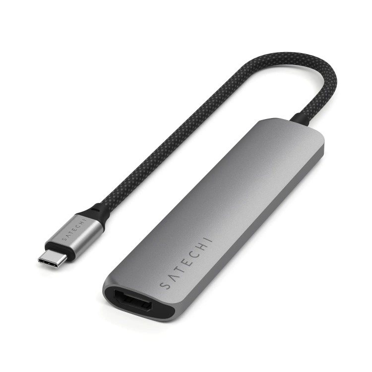Satechi 6-в-1 USB-C хаб  Slim Multiport с поддержкой 4K, Space Grey | HDMI, USB, SD-кардридер
