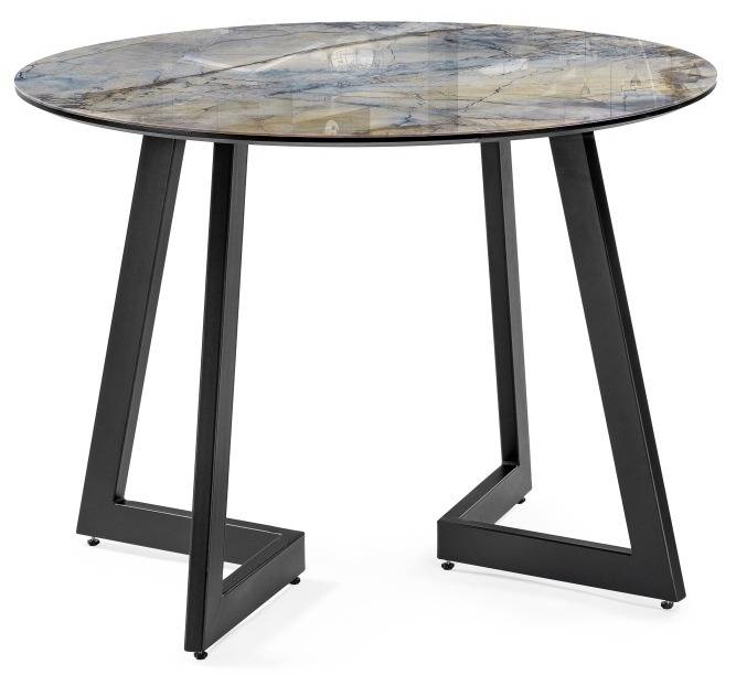 Woodville стеклянный стол "Алингсос" , 100(140)х100х76 , магеллан / черный  , материал столешницы - стекло / МДФ , страна производства - России / 532385