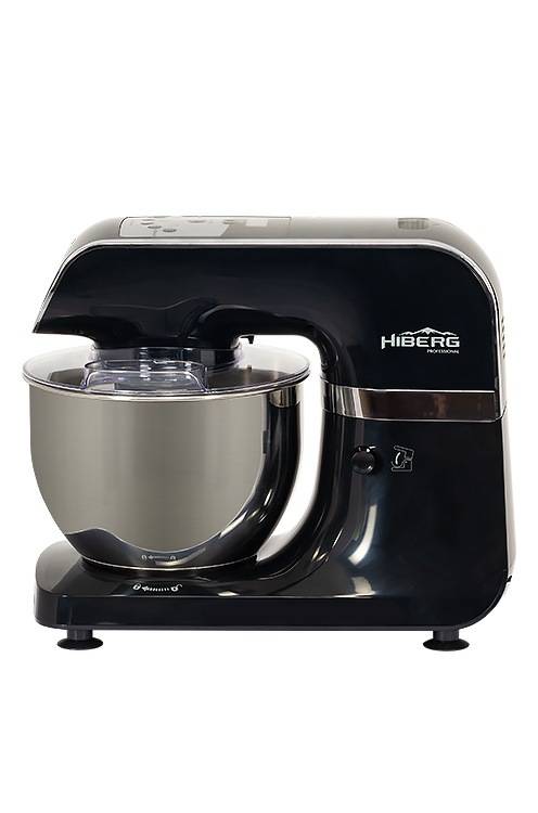Миксер планетарный Hiberg MP 1040 DB / 1000 Вт, планетарный, скоростей - 6, корпус - пластик, насадок - 3 шт
