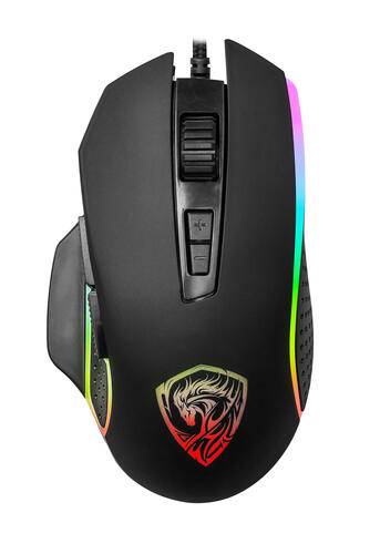 Игр. Мышь Qumo Pantheon M50, проводная, оптическая, 7 кнопок, подсветка RGB, 1200/1600/2400/3200  dpi