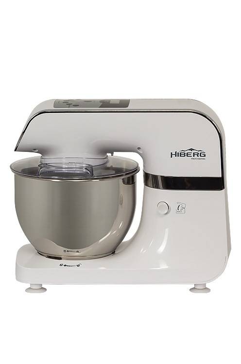 Миксер планетарный Hiberg MP 1040 DW / 1000 Вт, планетарный, скоростей - 6, корпус - пластик, насадок - 3 шт