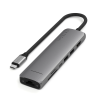 Satechi USB-C Хаб 7-в-1 Slim Multiport с Ethernet, HDMI 4K, USB 3.2, SD-кардридером и зарядкой 100W — для MacBook, iPad, ноутбуков (спейс грей))