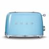 Smeg TSF01PBEU | Тостер | Пастельный голубой | Количество тостов: 2 | Мощность: 950 Вт | 6 уровней поджаривания | Функции: размораживание, подогрев, багель | Съемный поддон для крошек
