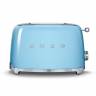 Smeg TSF01PBEU | Тостер | Пастельный голубой | Количество тостов: 2 | Мощность: 950 Вт | 6 уровней поджаривания | Функции: размораживание, подогрев, багель | Съемный поддон для крошек