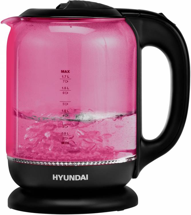 Hyundai чайник электрический HYK-G4808, 2200Вт, малиновый | Hyundai | Объем: 1.7 л;