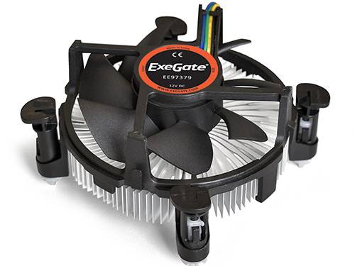 Кулер ExeGate EE97379, Al, S1150/1151/1155/1156, TDP 65W, Hydro bearing, 4pin, 23.5db, BOX <EX283280RUS>