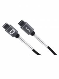 Кабель Qumo, Type С - Type C, 1м, 20В, 5А, 100 Вт, опл. PVC/пружинка у коннектора, кон. PVC, черный
