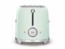 Smeg TSF01PGEU | Тостер | Пастельно-зеленый | Количество тостов: 2 | Мощность: 950 Вт | 6 уровней поджаривания | Функции: размораживание, подогрев, багель | Съемный поддон для крошек