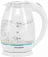 Чайник Hyundai HYK-G2409 1.7л. 2200Вт белый/серебристый | 