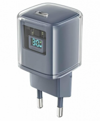 Acefast A53 cетевой адаптер, sparkling series PD30W GaN USB-C, цвет: mica gray