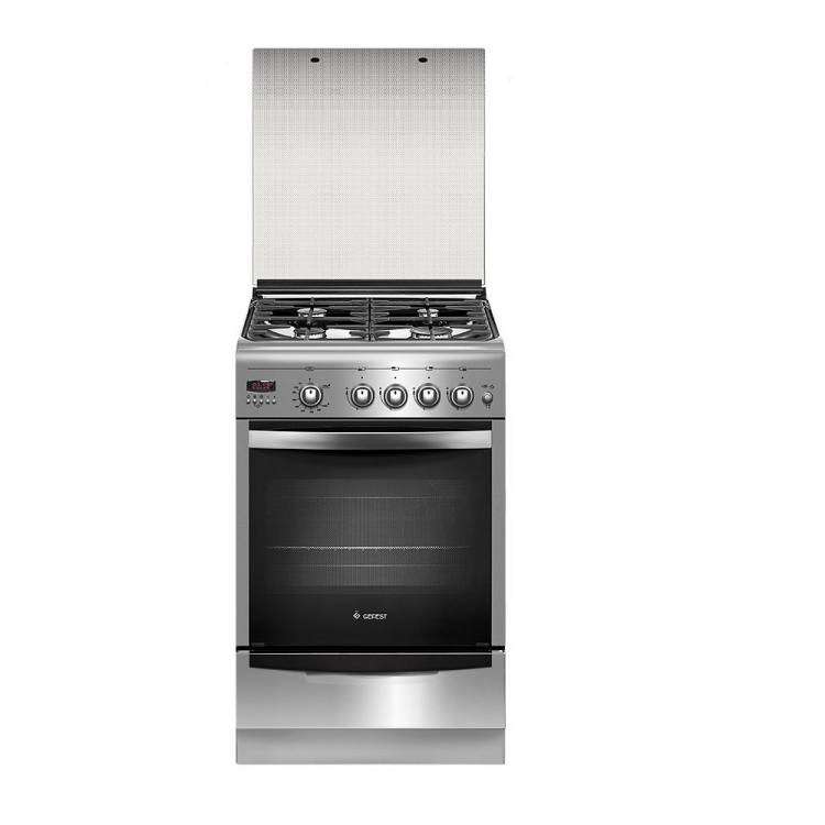 Gefest газовая плита 5100-04 0004 | Количество конфорок: 4 | Объем духовки: 52 л | Электроподжиг | Габариты (ВхШхГ): 85х50х58.5 см | Цвет: Серебристый | Global