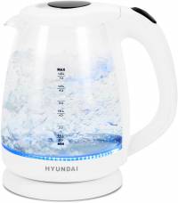 Чайник Hyundai HYK-G2001 1.8л. 2200Вт белый/серый | Мощность: 2200 Вт | Объем: 1.8 л | .22x0.186x0.234 м