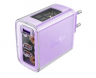 Acefast сетевое зарядное устройство A45, sparkling series PD65W, GaN (2xUSB-C+USB-A) FCW Charger, цвет: Purple alfalfa 