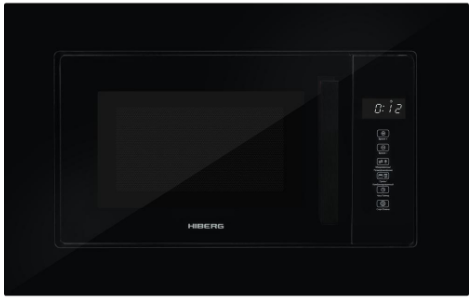 HIBERG Микроволновая печь i-VM 6502 B 20л 800Вт | встраиваемая | Габариты для встраивания (Ш x Г x В): 56.5 x 55 x 35.5 см | Технология 3D-Surround | Безопасный кварцевый гриль | Global