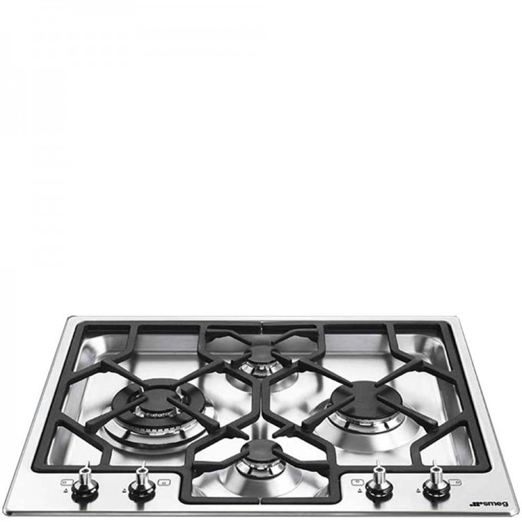 Smeg PGF64-4 Встраиваемая варочная поверхность Коллекция: Classica | Нержавеющая сталь | Чугунные решетки | Ширина: 60 см