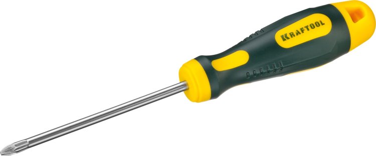 Kraftool Cr-Mo-V сталь, PZ, №2x100мм 250073-2-100 Отвертка двухкомпонентная противоскользящая рукоятка