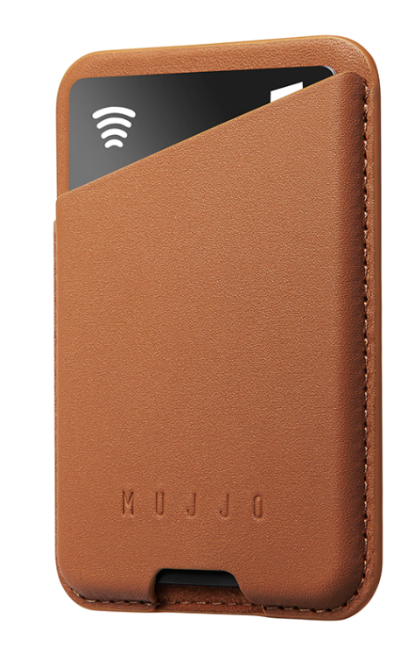 Mujjo Кожаный картхолдер с Magsafe для вашего iPhone, Коричневый