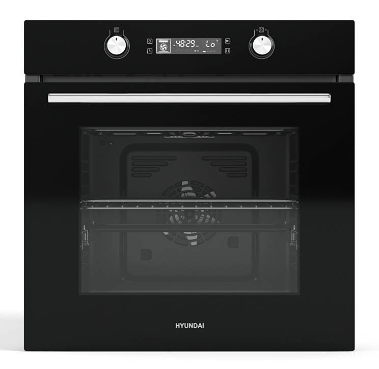 Электрический духовой шкаф Hyundai HEO 6648 BG черный / 82 л, независимый, до 250 °C, дисплей, гриль, конвекция, класс - A Global