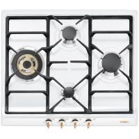 Smeg SPR864BGH | Встраиваемая газовая варочная панель | Ширина: 60 см | Цвет: Белый | Коллекция: Coloniale | Чугунные решетки | Мощность: 9300 Вт | Управление: Механическое с поворотными переключателями | Газ-контроль и электроподжиг