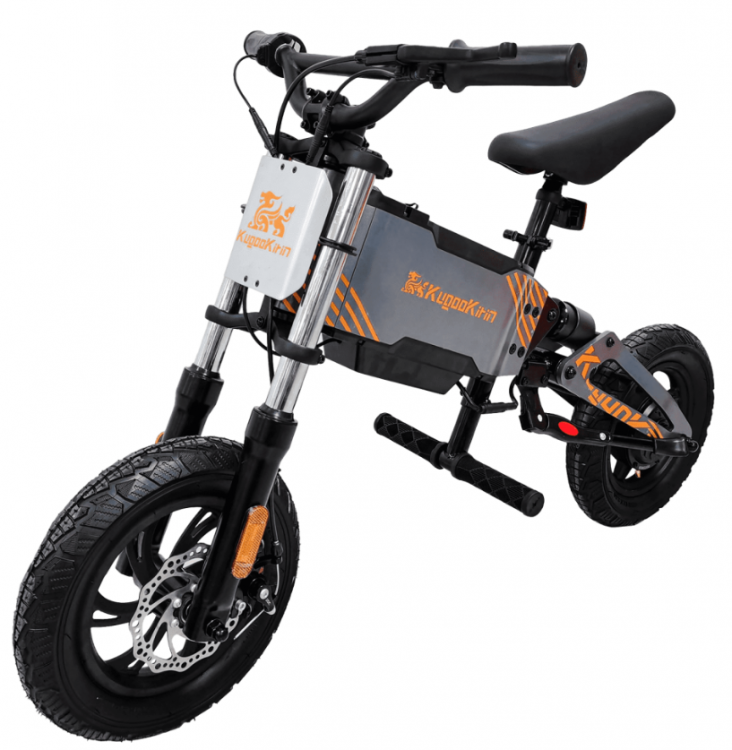 Kugoo Электробеговел Kirin H2 | Диаметр колес: 12" | Максимальная нагрузка: 40 кг | Мощность: 120 W | Максимальная скорость: 23 км/ч | Максимальный запас хода: до 20 км* | Емкость аккумулятора: 4000 мА*ч