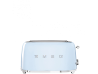 Тостер SMEG TSF02PBEU пастельный голубой в стиле 50-х г.г./ 4 ломтика, корпус из нержавеющей стали, 6 уровней поджаривания, голубой