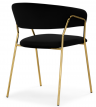 Woodville Стул на металлокаркасе "Kamelia" черный / золотой | Ширина - 60; Глубина - 52; Высота - 79 см
