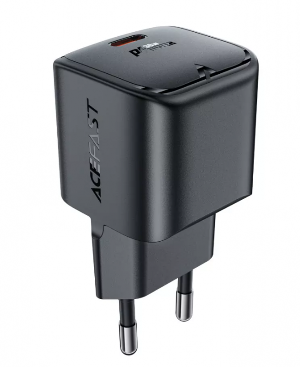  Acefast адаптер сетевой A77 mini, PD30W GaN USB, цвет: черный 