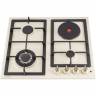 Комбинированная варочная поверхность Avex HS 6132 YR / конфорок : 4 шт (газ.: 3 шт / эл.: 1 шт), материал - эмалированная сталь, электроподжиг, бежевый Global