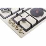 Комбинированная варочная поверхность Avex HS 6132 YR / конфорок : 4 шт (газ.: 3 шт / эл.: 1 шт), материал - эмалированная сталь, электроподжиг, бежевый Global