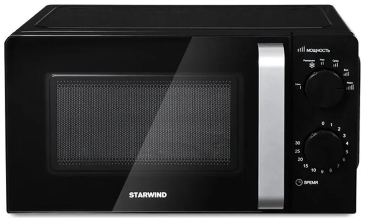 Микроволновая печь Starwind SMW2520 | Объем: 20 литров | Тип управления: Механическое | Режимы работы: 4 уровня мощности, включая режим размораживания | Global
