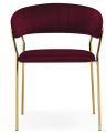 Woodville Стул на металлокаркасе "Kamelia" вино красный / золотой | Ширина - 60; Глубина - 52; Высота - 79 см