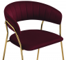 Woodville Стул на металлокаркасе "Kamelia" вино красный / золотой | Ширина - 60; Глубина - 52; Высота - 79 см