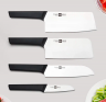 Набор стальных ножей HuoHou HU0058 RUS 6-Piece Kitchen Knife Set Lite черный (4 ножа + ножницы + деревянная подставка)