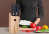 Набор стальных ножей HuoHou HU0058 RUS 6-Piece Kitchen Knife Set Lite черный (4 ножа + ножницы + деревянная подставка)