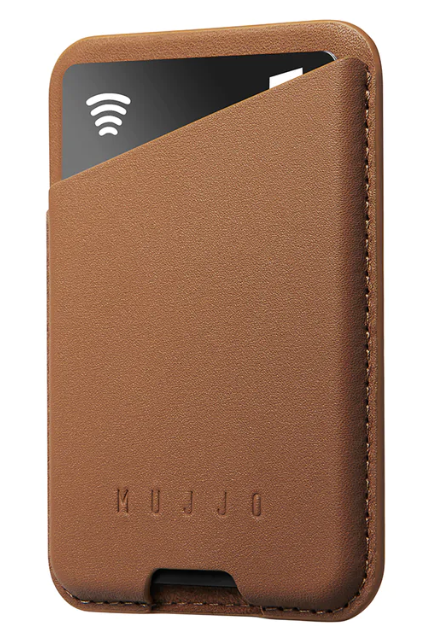 Mujjo Кожаный картхолдер с Magsafe для вашего iPhone, Темно-коричневый
