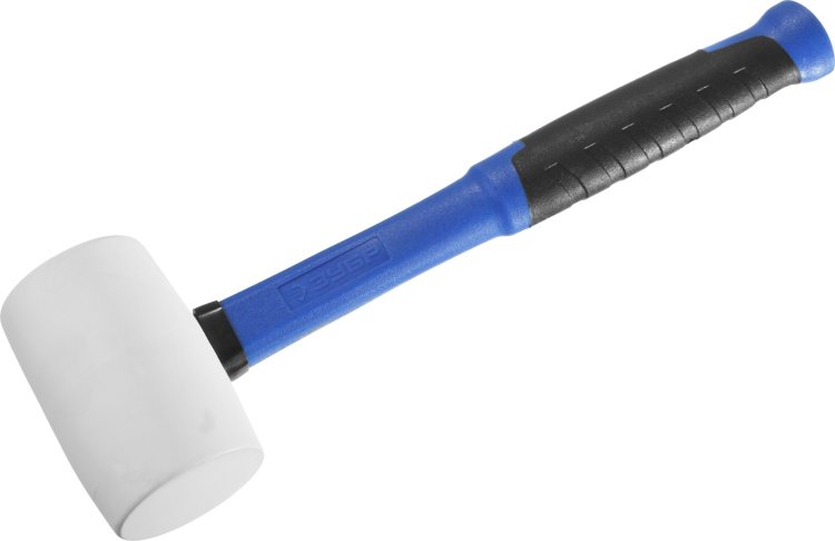 Киянка ЗУБР 20531-450_z02 "ПРОФЕССИОНАЛ" резиновая белая, с фиберглассовой ручкой, 450г