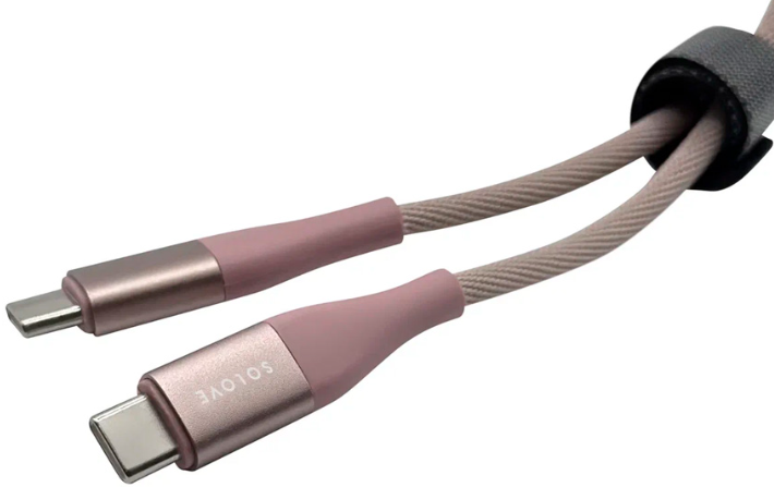 Xiaomi (Mi) Кабель Type-C/Type-C SOLOVE 100 см 65W PD 3А нейлоновая оплетка (DW3 Pink RUS)
